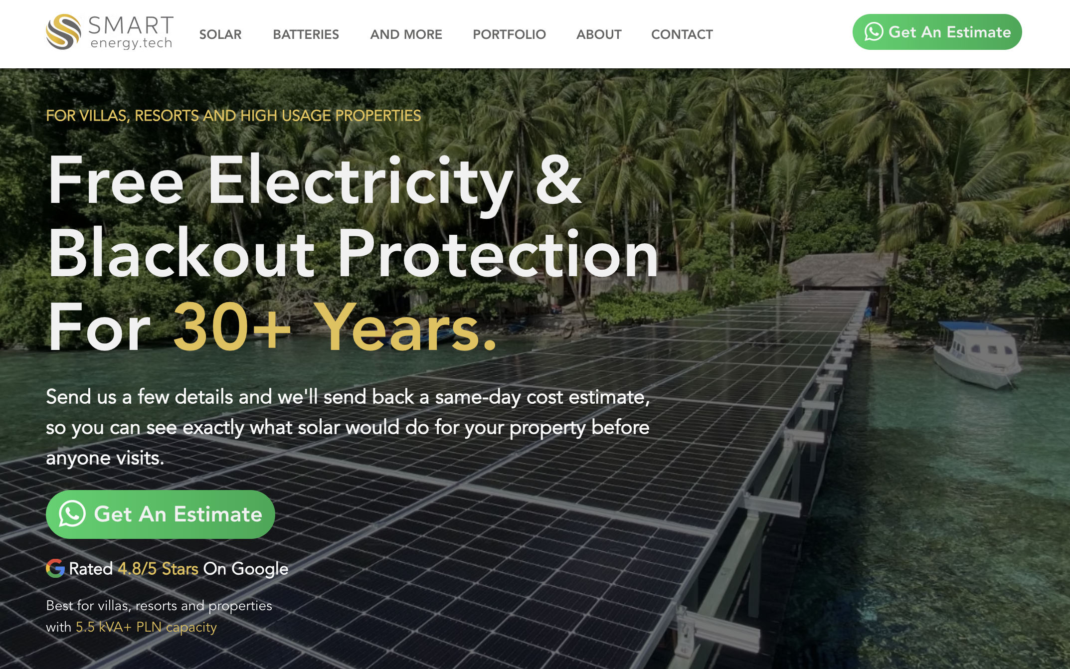 Smart Energy Tech homepage after the rebuild